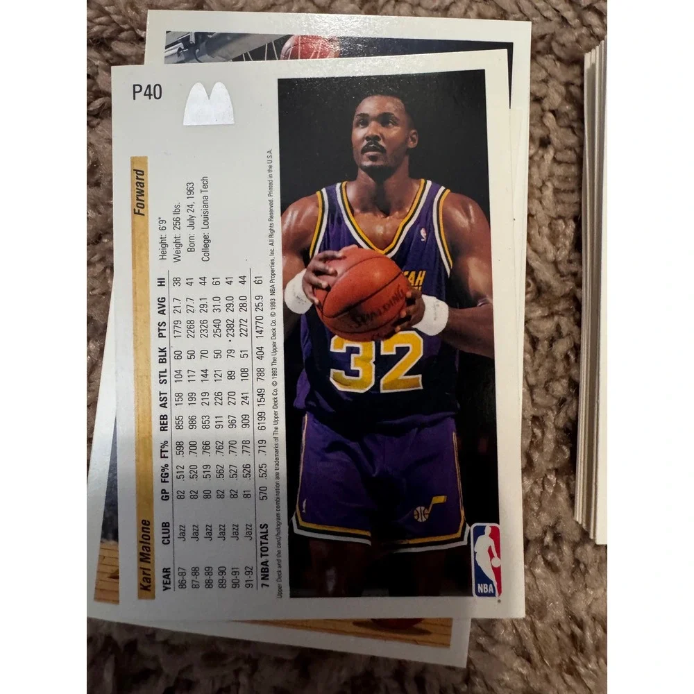 1992-93 Upper Deck Utah Jazz Card Lot – Karl Malone & John Stockton‎ – 26 Cards